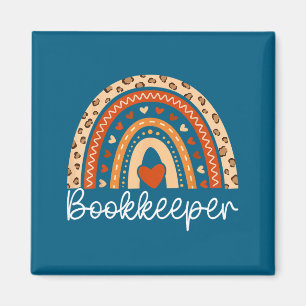Imán Contador Boho Arcoíris Tenedor de Libros Contabili