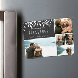 Imán Contando nuestro Collage de fotos de Bienvenida pa<br><div class="desc">Contando nuestras bendiciones Navidades El imán Holiday presenta collage de fotos con vegetación de vacaciones. El gris se puede cambiar para que coincida con tus fotos haciendo clic en "más personalizar".</div>