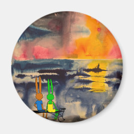 Imán contemplando el atardecer