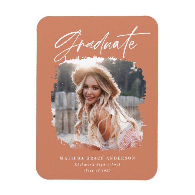 Imán contemporáneo de graduación con guión gráfico (Vertical)