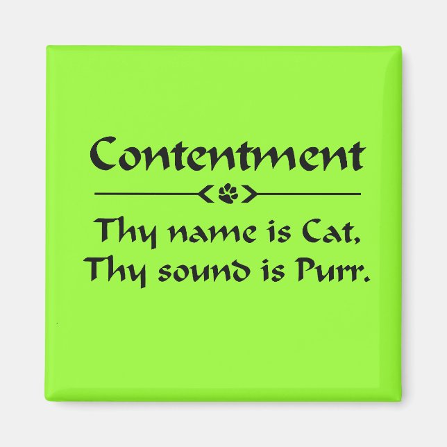 Imán Contento tu nombre es gato (Frente)