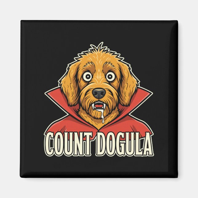 Imán Conteo de hombres dogula perro divertido perro esp (Frente)