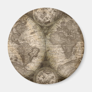 Imán Continentes del mapa del viejo mundo histórico ant