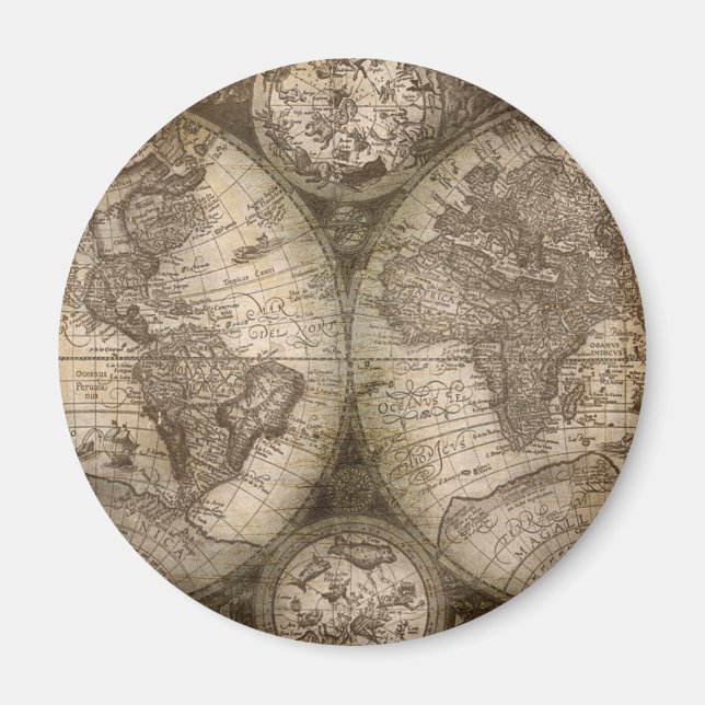 Imán Continentes del mapa del viejo mundo histórico ant (Frente)