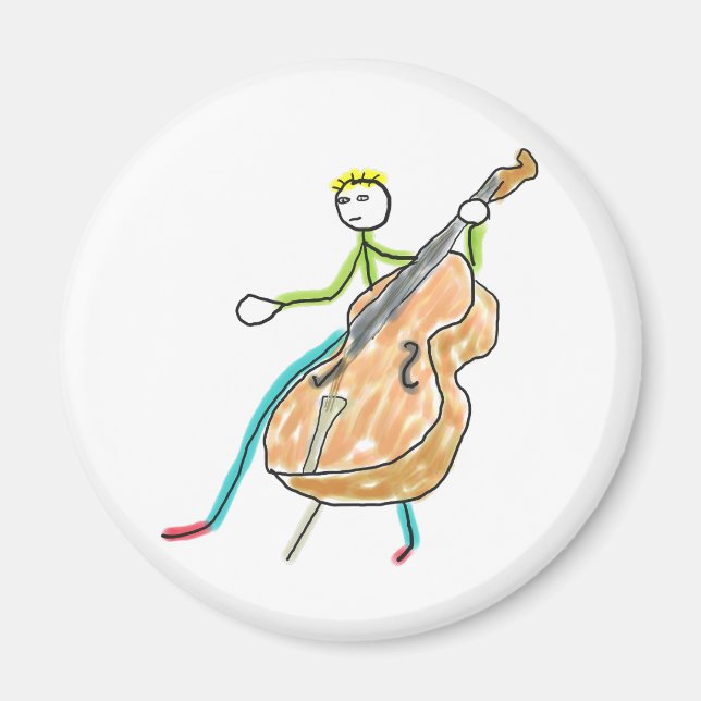 Imán Contrabajo Stickman (Frente)