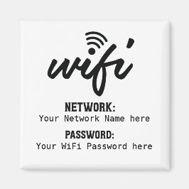 Imán Contraseña de red de detalles de WiFi simplista