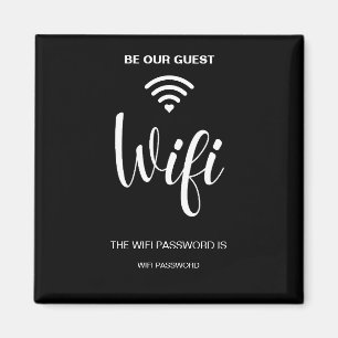 Imán Contraseña de Wi-Fi simple Minimalista negra