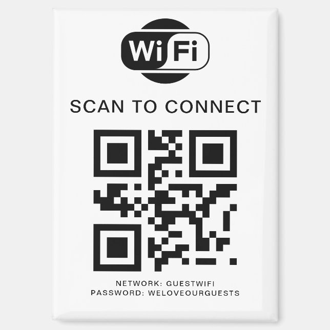 Imán Contraseña de Wifi | Análisis de código QR para co (Anverso)