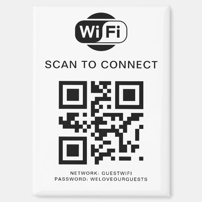 Imán Contraseña de Wifi | Análisis de código QR para co (Anverso)