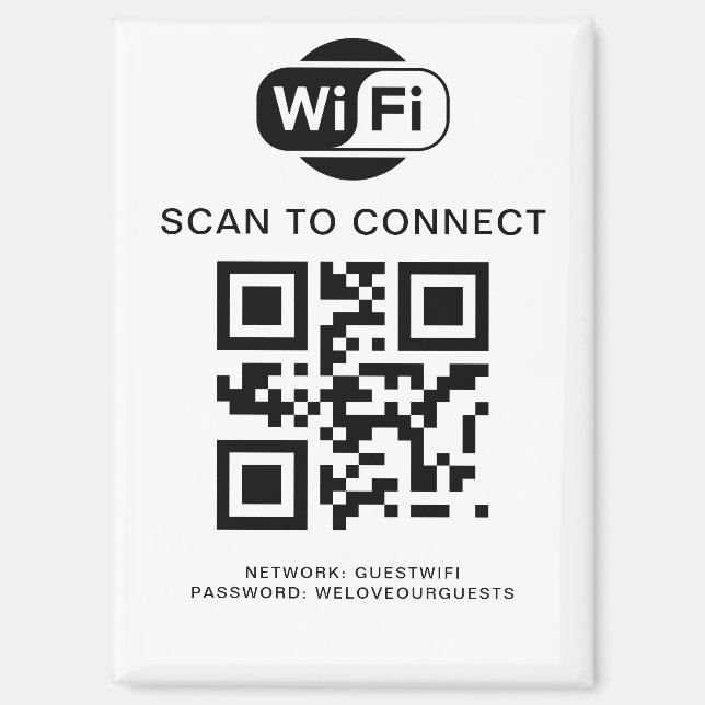 Imán Contraseña de Wifi | Análisis de código QR para co (Anverso)