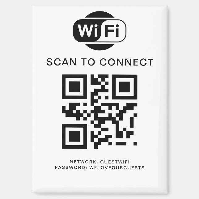Imán Contraseña de Wifi | Análisis de código QR para co (Anverso)