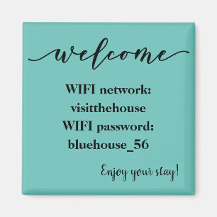 Imán Contraseña Wifi de Alquiler de Welcome Magnet