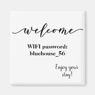 Imán Contraseña Wifi de Alquiler de Welcome Magnet