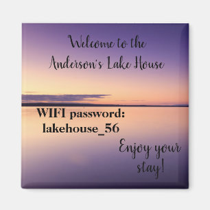 Imán Contraseña Wifi de Alquiler Vacacional Lake House 