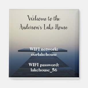 Imán Contraseña Wifi de Alquiler Vacacional Lake House 
