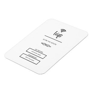 Imán Contraseña Wifi en blanco y negro para el hogar