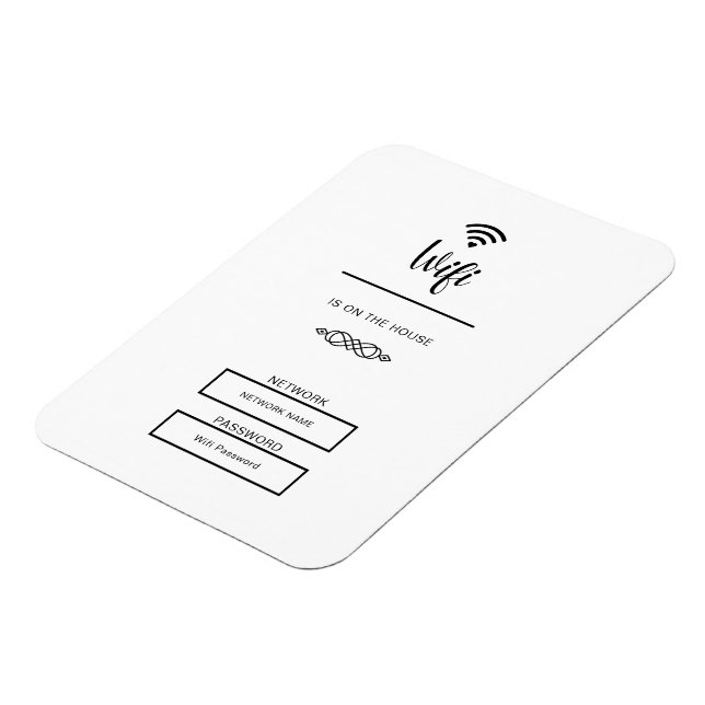 Imán Contraseña Wifi en blanco y negro para el hogar (Lado Izquierdo)