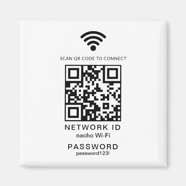 Imán Contraseña Wifi Escáner de código QR Contraseña Wi (Frente)