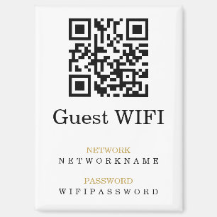 Imán Contraseña Wifi y código QR personalizado de red