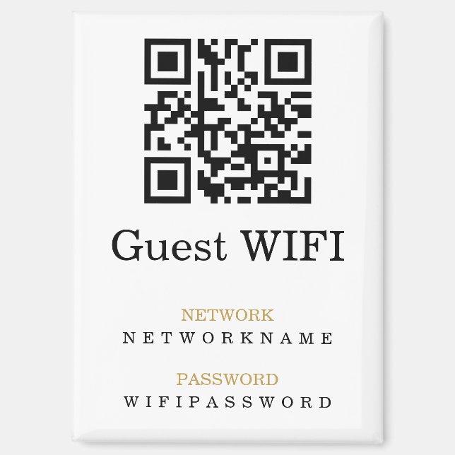 Imán Contraseña Wifi y código QR personalizado de red (Anverso)