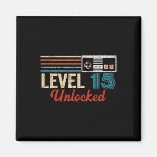 Imán Control de videojuegos de Birthday Boy de nivel 15