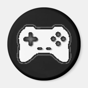 Imán Controlador de juegos Negro Blanco de 8 bits Estil