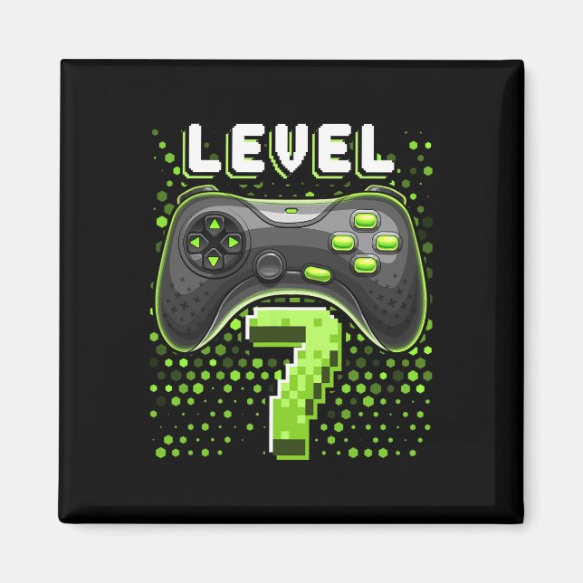 Imán Controlador de videojuego de nivel 7 Cumpleaños 7º (Frente)
