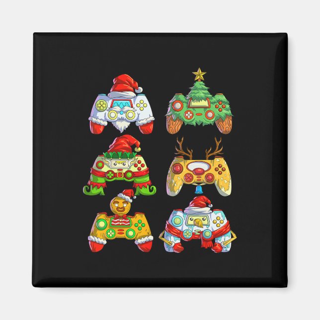 Imán Controlador de videojuegos Sombrero de Santa Navid (Frente)