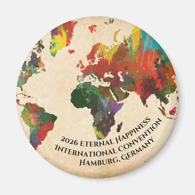 Imán Convención Internacional JW 2026 Felicidad Eterna (Frente)