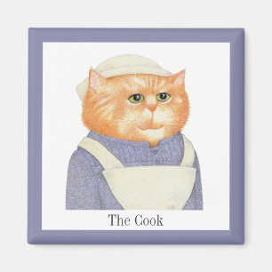 Imán COOK CAT Square Magnet + Texto