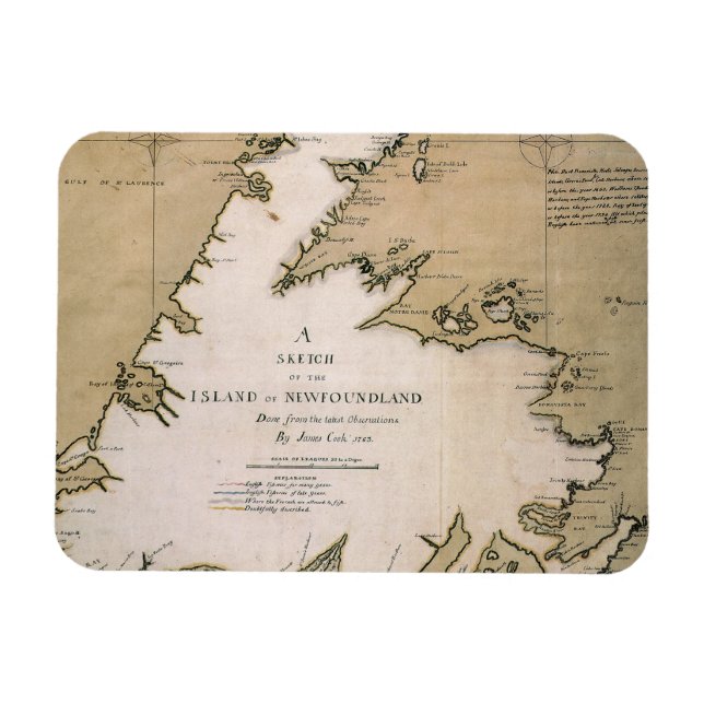 IMÁN COOK: NEWFOUNDLAND, 1763 (Horizontal)