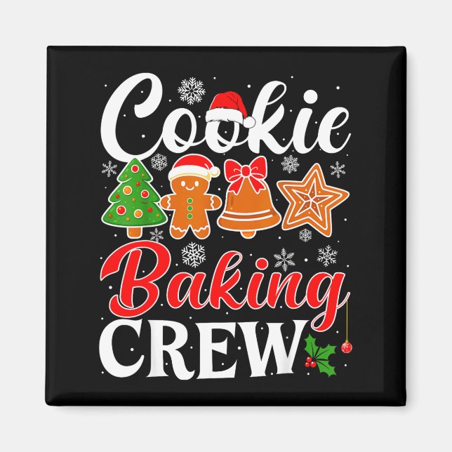 Imán Cookie Baking Crew Gingerbread Xmas Holiday Cookie (Frente)