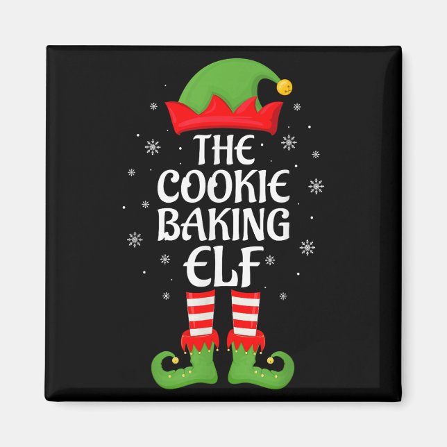 Imán Cookie Baking Elf Xmas Familia Elf Squad C (Frente)