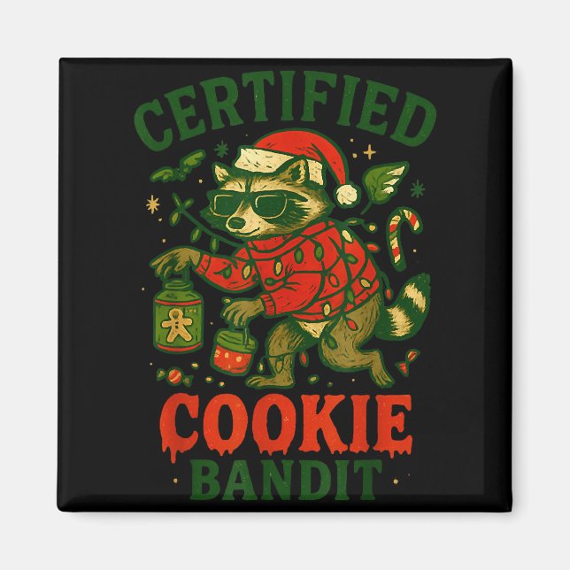 Imán Cookie Bandit con certificación, Navidades diverti (Frente)