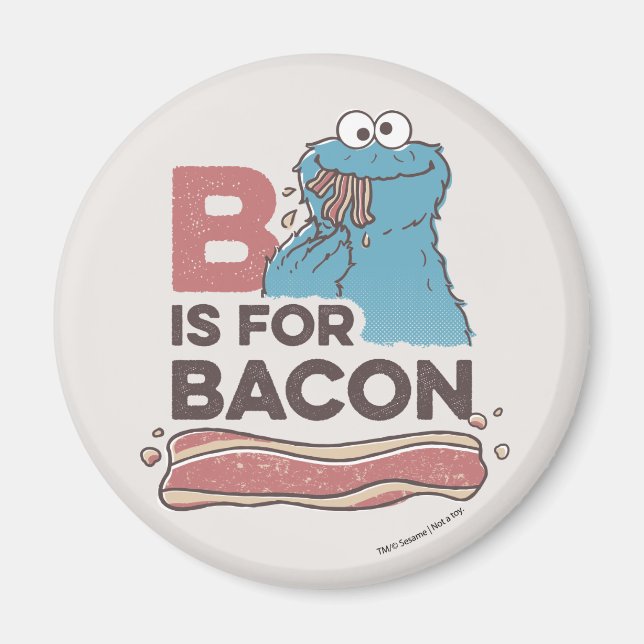 Imán Cookie Monster | B es para Bacon (Frente)