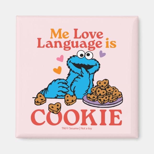 Imán Cookie Monster | Cita el día de San Valentín (Frente)