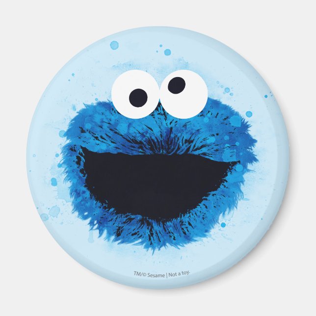 Imán Cookie Monster | Tendencia acuarela (Frente)