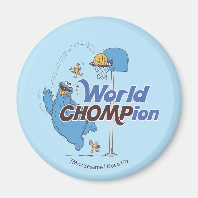 Imán Cookie Monster | Tiro de aros de básquetbol (Frente)