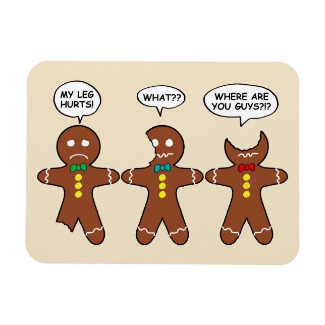 Imán Cookies divertidas de los hombres de Gingerbread (Horizontal)