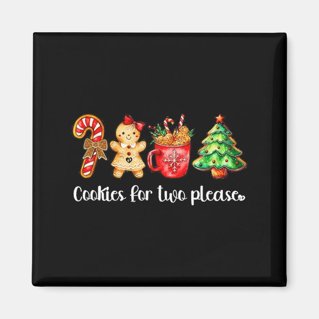 Imán Cookies For Two Please,christmas Pregnancy Announc (Frente)