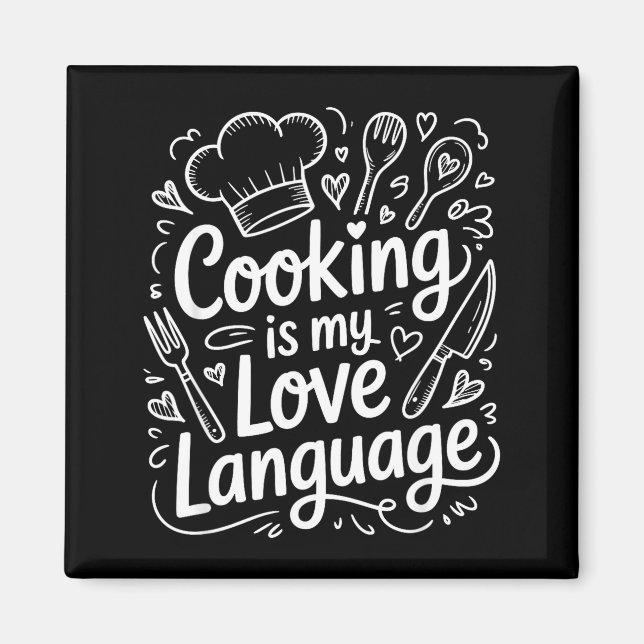 Imán Cooking Is My Love Language, Culinary Chef And Kit (Frente)