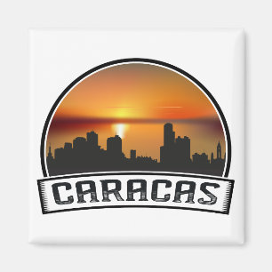 Imán Cool Caracas Venezuela Paisaje Urbano Viaje Vintag