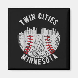 Imán Cool Ciudades Gemelas Minnesota Mn Béisbol Silueta