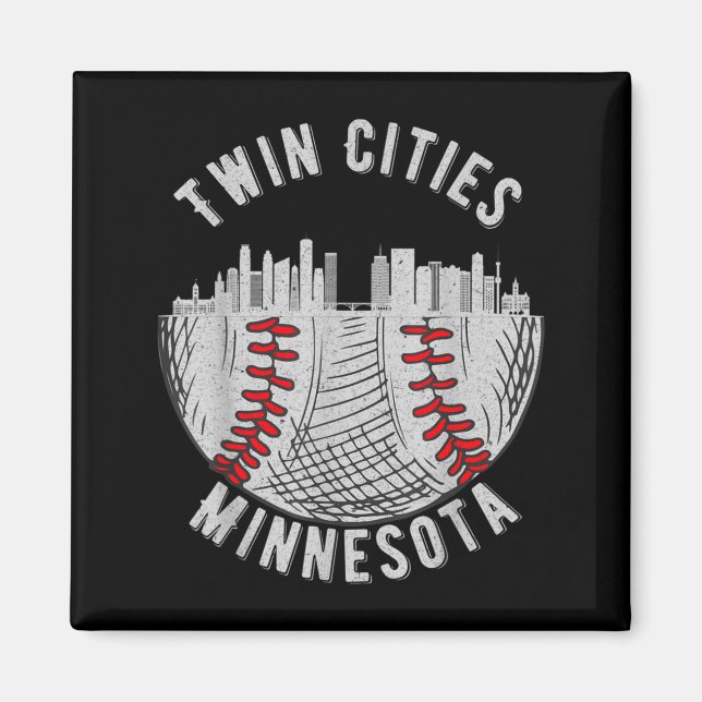 Imán Cool Ciudades Gemelas Minnesota Mn Béisbol Silueta (Frente)