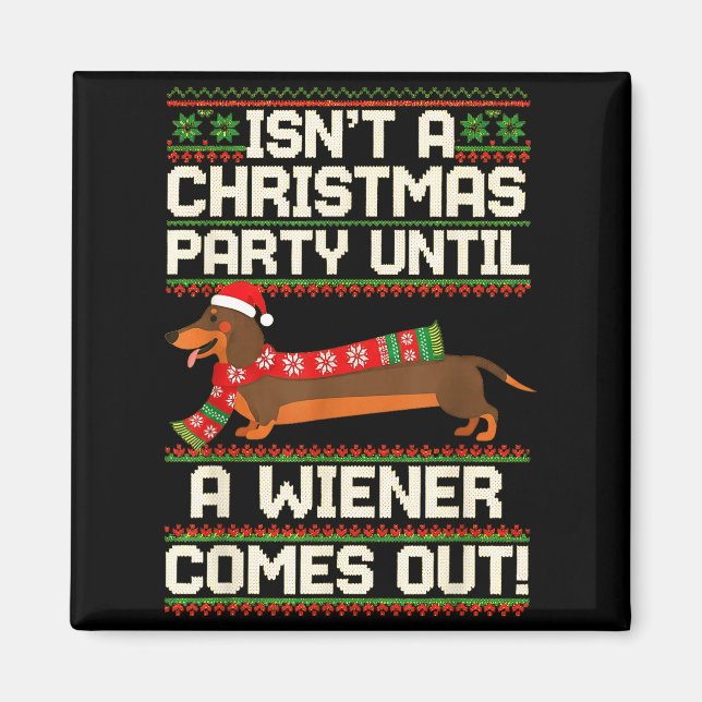Imán Cool Funny Wiener Dog Christmas Dachshund Holiday  (Frente)