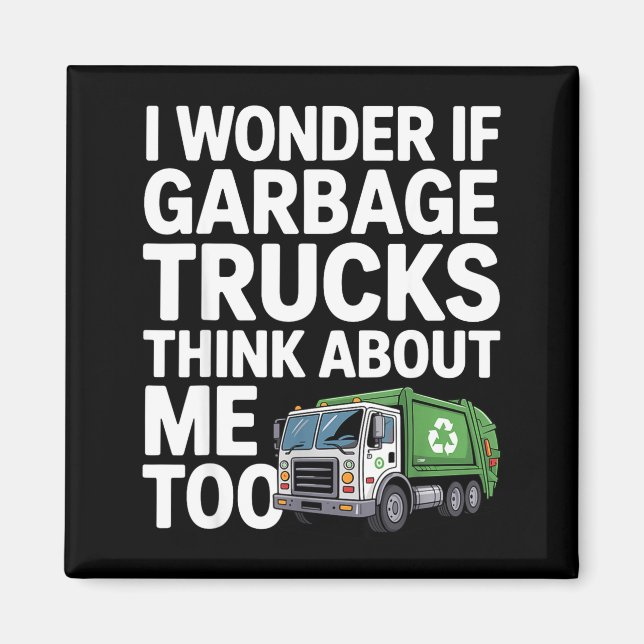 Imán Cool Garbage Truck Design For Men Women Trash Garb (Frente)