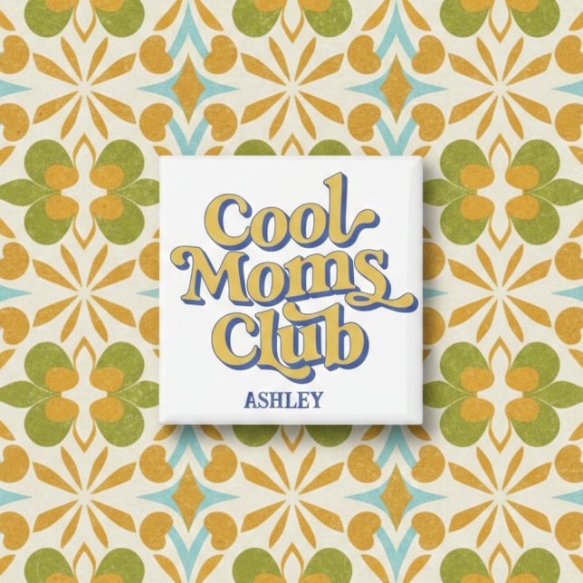 Imán Cool Moms Club Confident Mom Quote Retro Style (Subido por el creador)