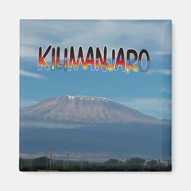 Imán Cool Popular walkable climbable Mount Kilimanjaro (Frente)