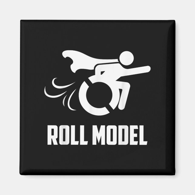 Imán Cool Roll Model _ Funny Handicapped Person Wheelch (Frente)