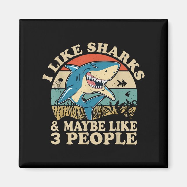 Imán Cool Shark Art Men Women Great White Hammerhead Sh (Frente)